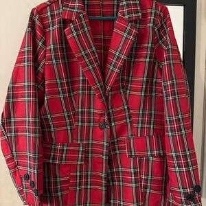 Red Plaid Women's Jacket